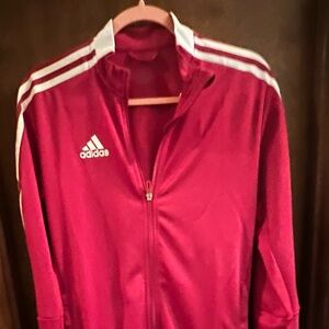 Red adidas track jacket